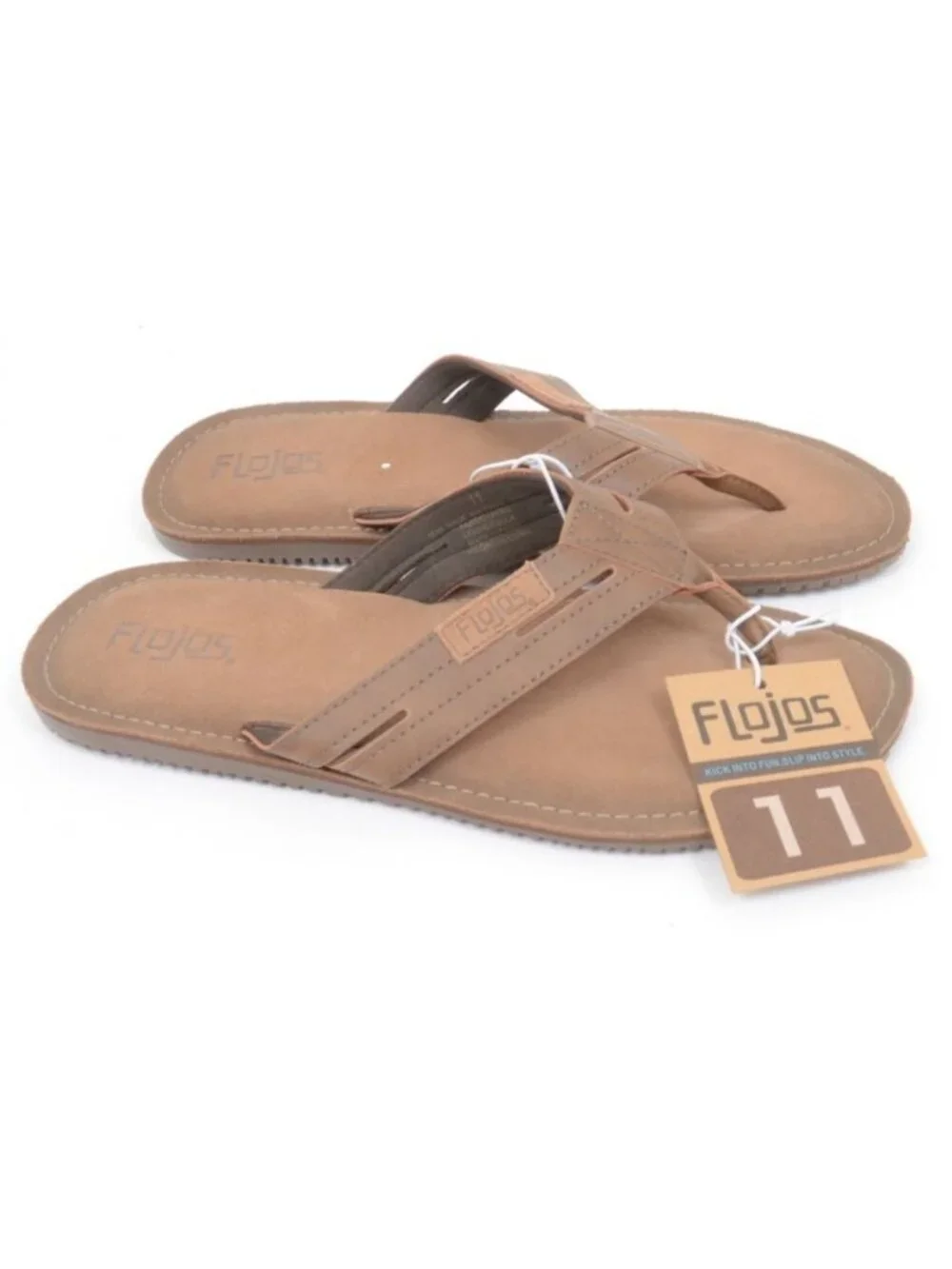 NWT Flojos Men's 11 Alonzo Flip-Flop Sandal Leather Slip-On Thong Slide